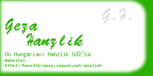 geza hanzlik business card